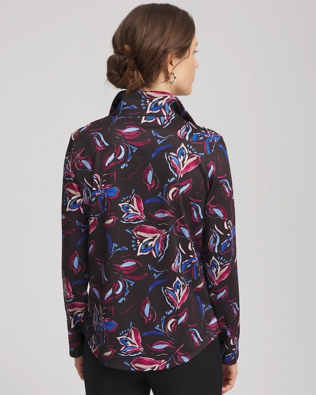 Zenergy UPF Floral Half-Zip Pullover Top - image 3